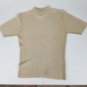 Joseph A metallic short sleeve top Size large